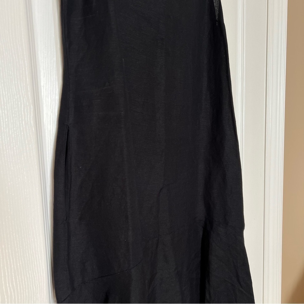 Tommy Bahama Black Sleeveless Linen A-Line Sleeveless Flowy Midi Dress - Sz S - Picture 6 of 13